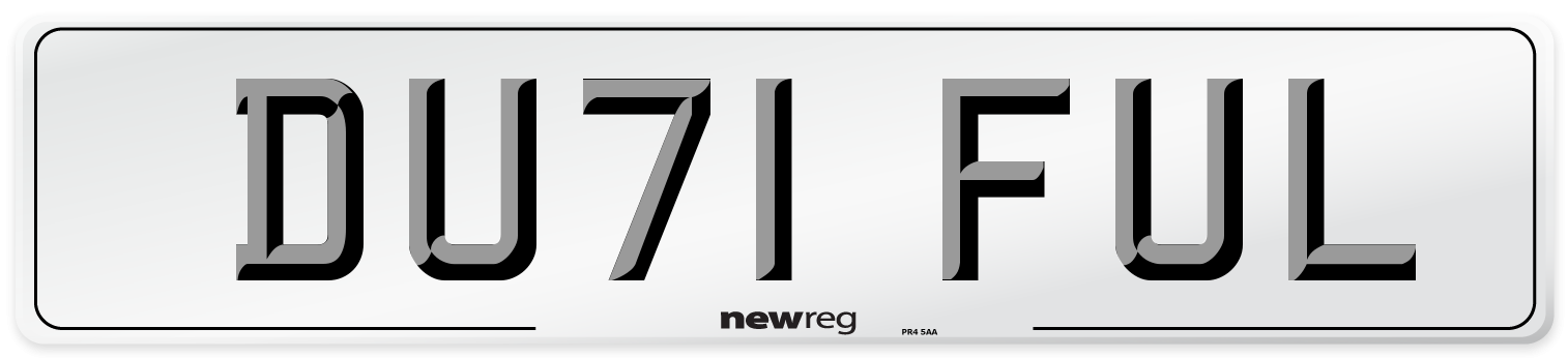 DU71 FUL Number Plate from New Reg